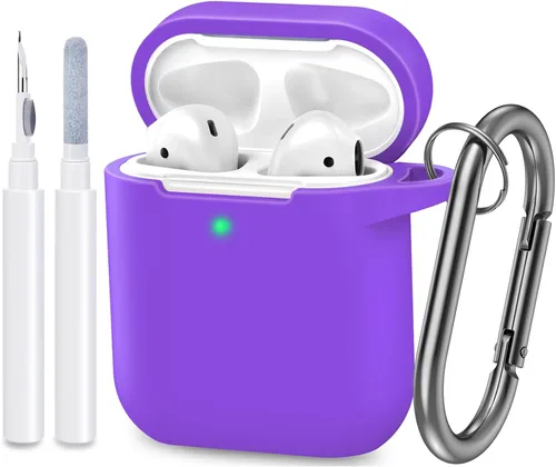 Vista 33 de Funda compatible con AirPods, cubierta protectora de silicona completa a prueba de polvo diseñada para Apple AirPods de 1.ª y 2.ª
