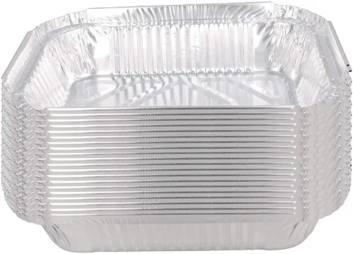 Vista 10 de Othmro Recipientes de alimentos de papel de aluminio de 3.2 x 1.5 pulgadas (DiaxH), bandejas desechables para llevar, 100 sartenes redondas de papel