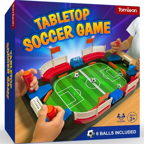 Vista 9 de Juguete de fútbol para niños - Juego de futbolín de mesa para niños de 3, 4, 5, 6, 7, 8-12 años - Regalo interactivo de fútbol - Mini juego de mesa