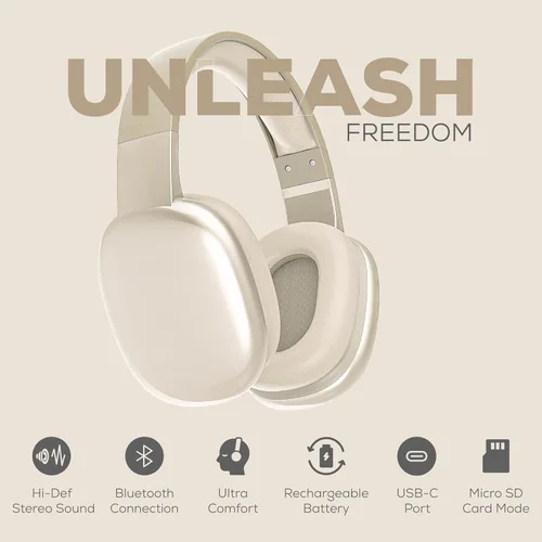 Vista 3 de Gabba Goods Auriculares Inalámbricos Bluetooth Sobre la Oreja con Micrófono - Auriculares Inalámbricos - Reducción de Ruido - Bluetooth, Con Cable