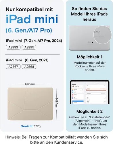 Vista 2 de MOFT Soporte dinámico para tablet compatible con iPad mini A17 Pro 2024 y iPad mini 6th A15 2021, funda magnética delgada para tablet con más de 20
