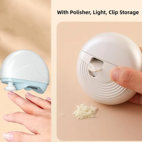 Vista 5 de Cortaúñas eléctrico inteligente para adultos mayores, recortador automático de uñas con 3 velocidades de potencia fuerte, recortador de uñas grueso