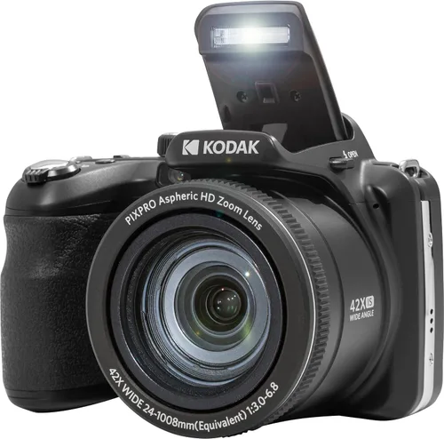 Vista 3 de Kodak PIXPRO AZ425 - Paquete de cámara digital con tarjeta de memoria de 64 GB + funda para cámara (negro) + lector de tarjetas USB + trípode