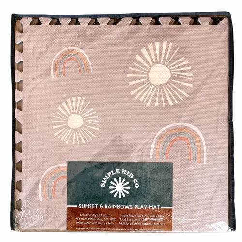 Vista 3 de Alfombra de juego para bebés, niños pequeños y bebés, seis azulejos entrelazados hechos con espuma EVA suave no tóxica, 4 x 6 pies