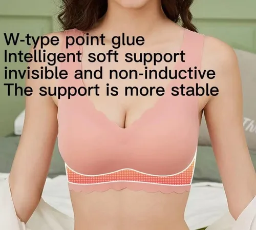 Vista 4 de Naked Seamless Comfortable Large-Size Latex Bra, Thin Section Push-Up Without Rims, Adjustable Sports Bra
