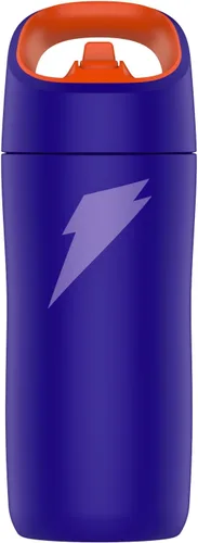 Vista 8 de Botella de agua Gatorade para niños Rookie Metal, de 12 onzas, botella de acero inoxidable, botella de doble pared con aislamiento, aislada al Azul