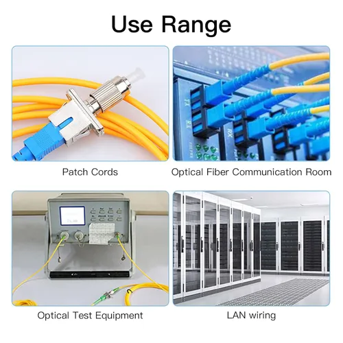 Vista 6 de Moocci Adaptador LC a SC (hembra a hembra) Conector de fibra óptica monomodo UPC Simplex Extensor de fibra óptica 1PC Acopladores/brida