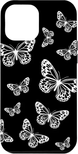 Vista 26 de Cute White Butterflies Black Background Case for iPhone 17