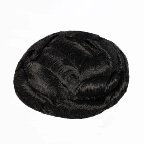 Vista 4 de Amiable toupee para hombres 0.001 in ultra suave piel fina para hombre, pieza de cabello humano real para hombres, sistema de reemplazo de cabello