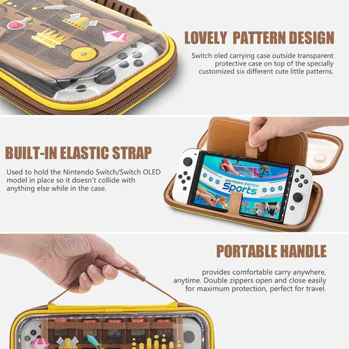 Vista 3 de OLYGIVE Switch OLED Case, Switch Carrying Case Compatible with Nintendo Switch or Switch OLED Console