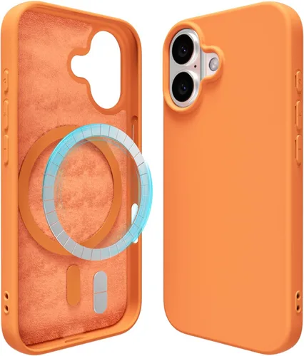Vista 44 de oakxco Funda de silicona para iPhone 12 Pro Max, magnética, compatible con carga inalámbrica Magsafe, cubierta protectora de goma suave y delgada