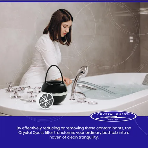 Vista 5 de Crystal Quest Paquete de filtro de bola de baño y cartucho de repuesto - Sistema de filtro de agua - Reduce contaminantes para una piel más suave
