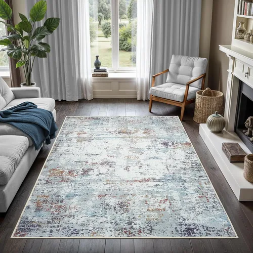 Vista 37 de GLN Rugs Bohemian - Troy - Alfombra de felpilla lavable a máquina, bohemio, lavable, antideslizante, alfombra de área de felpilla de pelo bajo