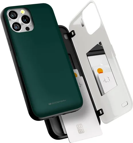 Vista 62 de GOOSPERY Parachoques magnético para puerta compatible con iPhone 15, funda con tarjetero, cartera con cierre magnético automático, protector de Azul