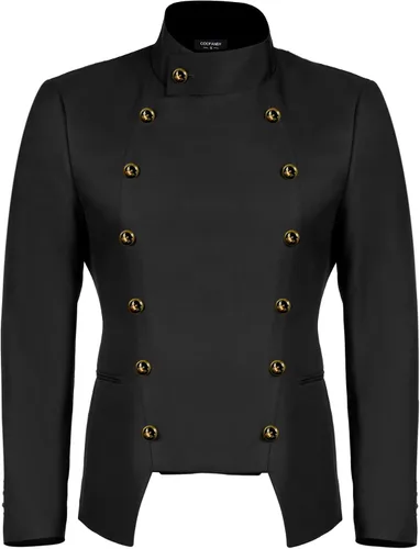 Vista 4 de Coofandy bléiser informal de corte entallado con botonadura doble para hombre