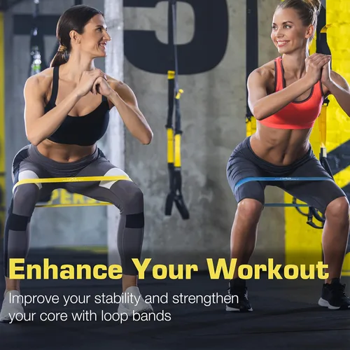 Vista 2 de ProBody Pilates Bandas de resistencia de bucle para entrenamiento, juego de 5 bandas de ejercicio de resistencia, bandas de entrenamiento
