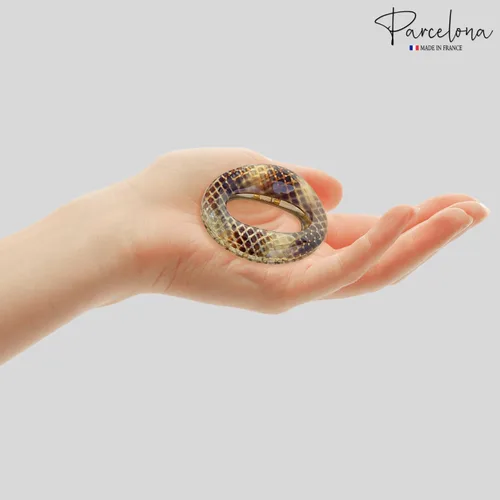 Vista 8 de Parcelona - Juego de 2 clips de celuloide de tubo plano francés pequeño de 2 1/2 pulgadas, agarre antideslizante, pinza para el cabello, accesorios