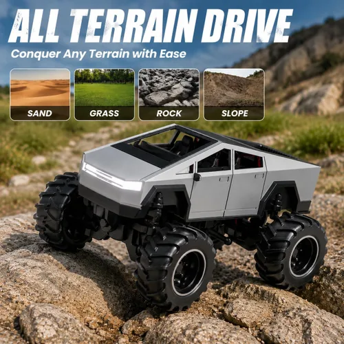 Vista 18 de 1:64 Mini RC Crawler Car, camión de control remoto de aleación con control de aplicación, controlador de 2.4 GHz, 3 modos de velocidad, luces LED