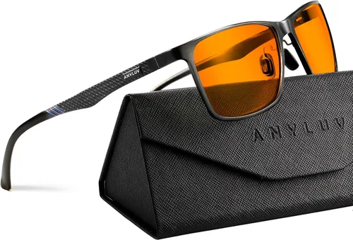 Vista 50 de ANYLUV Blue Light Glasses Men, Relieve Eyestrain and Eye Protection, Al-Mg Metal Computer Blue Light Blocking Glasses