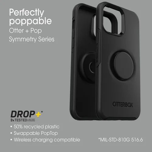 Vista 6 de OtterBox Otter + POP Symmetry Series - Funda transparente para iPhone 13 Pro Max, polvo de estrellas (transparente/brillante)