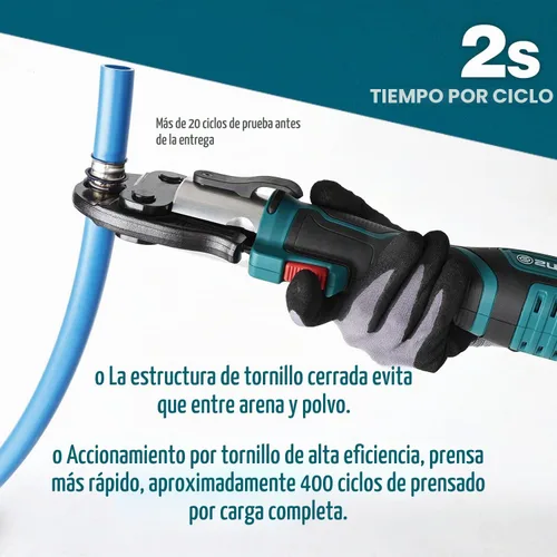 Vista 2 de ZUPPER - Mini herramienta de prensa para manguitos de acero inoxidable de tubo PEX de 1/2", 3/4", 1" 18V Electric Pipe Crimping Tool Suitable for