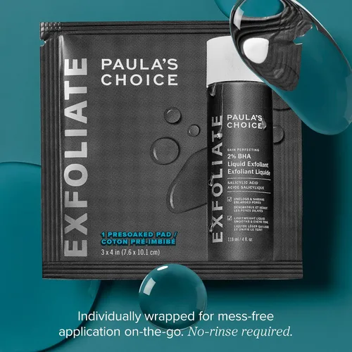 Vista 2 de Paula's Choice Skin Perfecting - Almohadillas de tóner BHA al 2%, exfoliante líquido de 10 unidades y 2% BHA, exfoliante facial de ácido salicílico