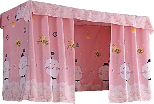 Vista 12 de Lobagve Van Caro - Cortinas de litera transpirables para dormitorio de estudiantes, cortinas de cama transpirables, a prueba de polvo, tela opaca