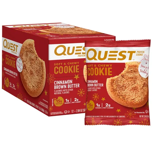 Vista 18 de Quest Nutrition Galleta de proteínas de mantequilla de cacahuete, 15g de proteínas, 1g de azúcar, 5g de carbohidratos netos, apta para dieta Keto