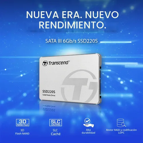 Vista 4 de Unidad de estado sólido de la marca Transcend, modelo TLC SATA III de 6 GB y 2.5".