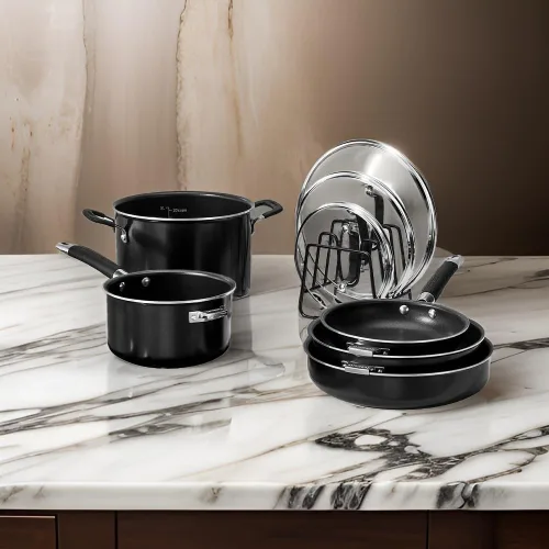 Vista 4 de Cuisinart SmartNest - Juego de 9 piezas de aluminio antiadherente (negro)