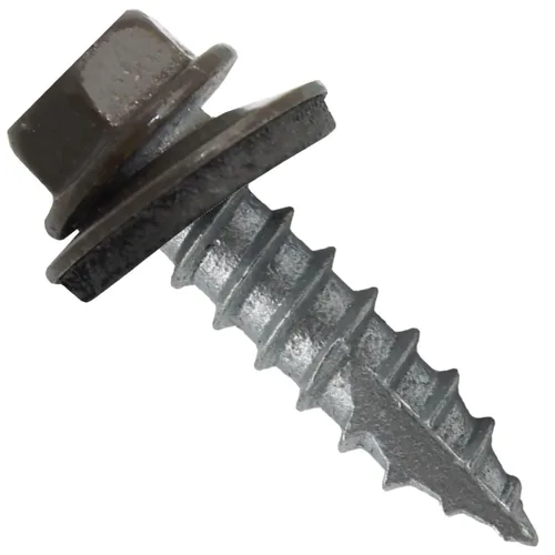 Vista 91 de TORNILLOS PARA TECHOS DE METAL #14: (250) Tornillos x 1" ABC GRIS Tornillo para techo de chapa metálica con cabeza hexagonal y arandela.
