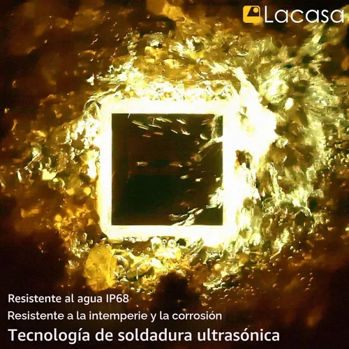 Vista 8 de Lacasa – Luces de terraza solares, paquete de 4 luces LED de 30LM para muelle, blanco cálido 2700K, luces de escalones exteriores alimentadas por