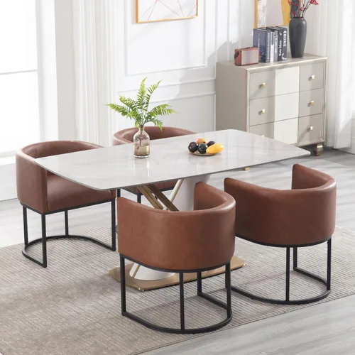 Vista 23 de RIVOVA - Silla tapizada para comedor, silla lateral moderna de barril, sillas tapizadas para comedor, silla cómoda para cocina, silla lateral
