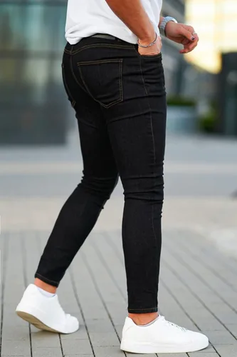 Vista 8 de Jeans Gingtto ajustados, desgastados, para hombre