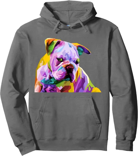 Vista 9 de Sudadera con capucha de bulldog británico inglés para dueños de perros, Negro, S