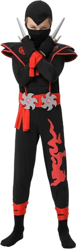 Vista 2 de Conjunto de disfraz de Ninja Deluxe para niños, disfraz de Kung Fu ideas de Halloween