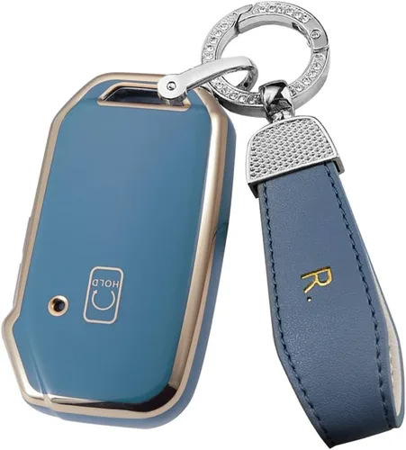 Vista 24 de ontto Llavero de 5 botones para llavero Kia Smart Remote con llavero para Sportage Stinger Cerato Ceed Forte TPU Key Bag Beige
