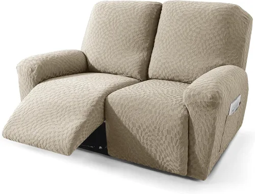 Vista 25 de ZNSAYOTX 2026 Funda elástica para sillón reclinable de 3 piezas (61 cm-94 cm) Fundas súper suaves para silla reclinable con bolsillo grande y lazos