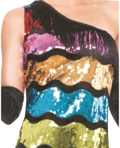 Vista 2 de Forum Novelties Vestido de disfraz con lentejuelas elegantes para mujer