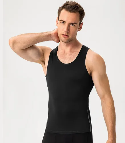 Vista 3 de Paquete de 13 camisetas de compresión atléticas para hombre, camiseta sin mangas de ajuste seco, camiseta deportiva para correr, gimnasio, camisetas