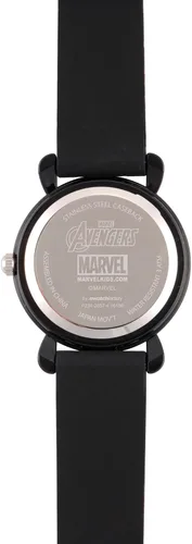 Vista 3 de Marvel Reloj analógico de cuarzo con correa de silicona para niños, Negro -, Classic
