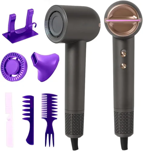 Vista 8 de Secador de pelo de viaje, mini secador iónico de doble voltaje para secado rápido, secador de pelo compacto y ligero con difusor magnético