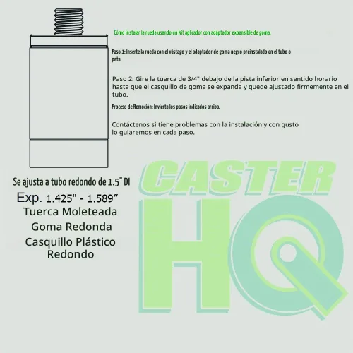 Vista 2 de Certificado NSF, juego de ruedas giratorias de 4 pulgadas para mesas de preparación de cocina comercial, ruedas de bloqueo total - Marca CasterHQ