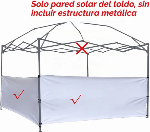 Vista 2 de Dos medias paredes, 2 paneles de pared solar de media pared lateral para toldo emergente, carpa de refugio de 10 x 10 pies, 10 x 15 pies, 10 x 20