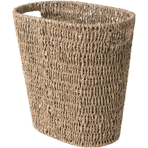 Vista 15 de StorageWorks Cubo de basura de mimbre, cesta de basura de mimbre para baño Marrón (Jacinto de agua)