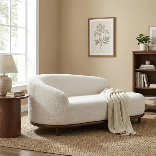 Vista 18 de French Country - Sofá de felpilla de 78 pulgadas con patas de madera de 78" 3 plazas azul