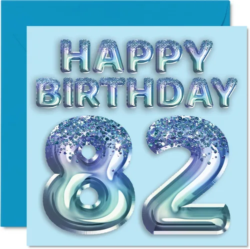 Vista 188 de Stuff4 Tarjeta de primer cumpleaños para niños, globo de fiesta con purpurina azul, tarjetas de feliz cumpleaños para niño de 1 año, nieto, hijo, 57