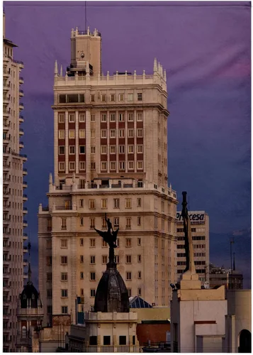 Vista 6 de 3dRose Paño 11x12 para rostro y cuerpo - España, Madrid, Gran Vía y Edificio España - EU27 WBI0668 - Walter Bibikow Madrid