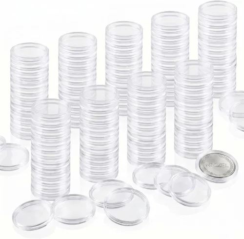 Vista 7 de 50 unidades de moneda de dólar de plata de 1.598 in, soportes de cápsula de barra de plata para barra de colección, redondo