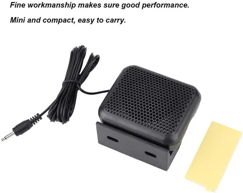Vista 4 de Altavoz externo con cable, NSP-100 Mini altavoz externo micrófono de radio móvil para radios de coche Kenwood Ham con un altavoz de 3 W
